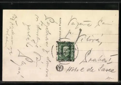 AK Náchod, Strassenpartie mit Schloss