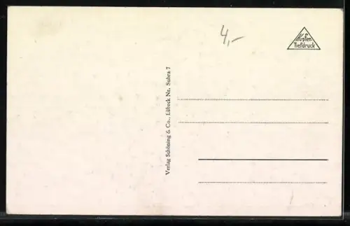 AK Braunau /Sudetengau, Platz mit Denkmal