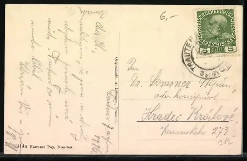 AK Trautenau, Ringplatz im Winter