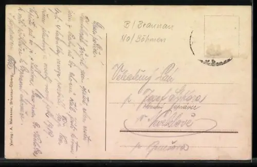 AK Halbstadt i. B., Ortschaft im Winter