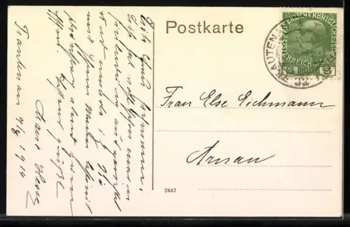 AK Trautenau, Ringplatz mit Dreifaltigkeits-Säule, Brunnen und Denkmal