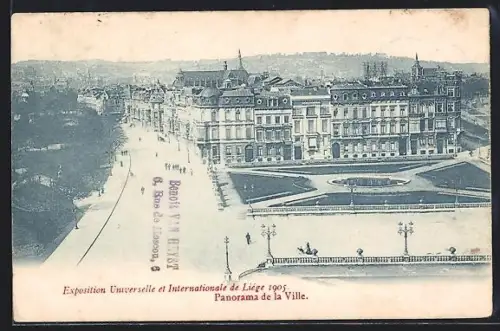 AK Liège, Exposition Universelle et Internationale 1905, Panorama de la Ville