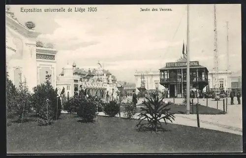 AK Liège, Exposition universelle 1905, Jardin des Vennes