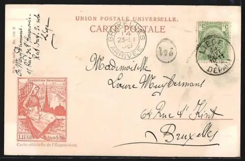 AK Liège, Exposition universelle 1905, Promenade en gondole