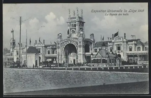 AK Liège, Exposition Universelle 1905, La Facade des halls