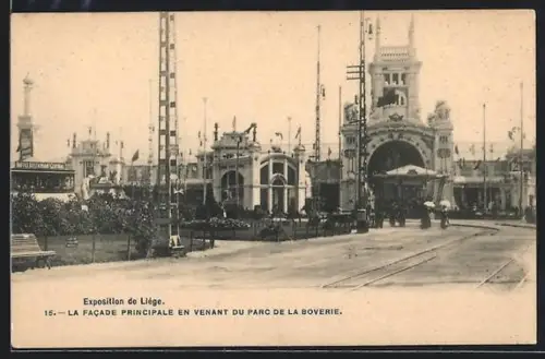 AK Liège, Exposition, La Facade Principale en venant du Parc de la Boverie