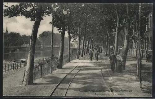 AK Liège, Exposition universelle 1905, Promenade du Quai Mative