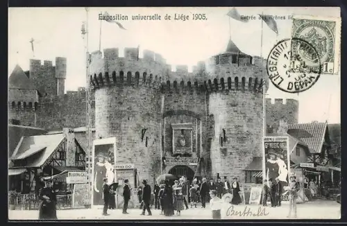 AK Liège, Exposition universelle 1905, Entrée des Arènes