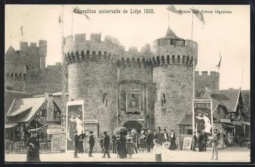 AK Liége, Exposition universelle 1905, Entrée des Arenes liégoises