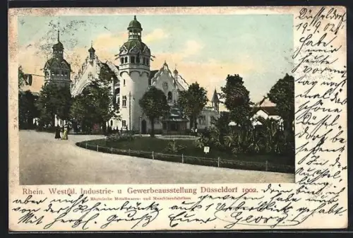 AK Düsseldorf, Rhein. Westf. Industrie- und Gewerbeausstellung 1902, Rheinische Metallwaren- und Maschinenfabriken