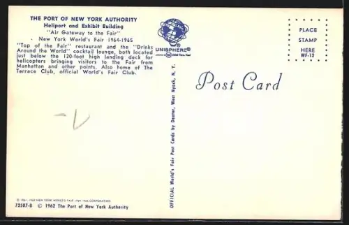 AK New York, Worlds Fair 1964-1965, Heliport and Exhibit Building