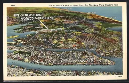 AK New York, World`s Fair of 1939, Site of World`s Fair as Seen from the Air, Forest Hills, Corona, Flushing