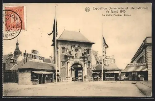 AK Liège, Exposition Universelle et Internationale 1913, La Vieille Flandre, Entrée