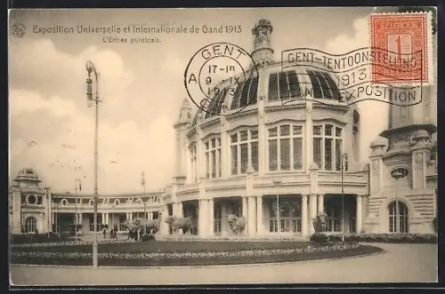 AK Liège, Exposition Universelle et Internationale 1913, L`Entrée principale