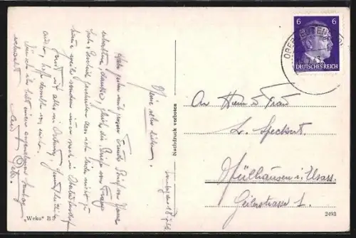 AK Brüx, Hermann Göring-Platz mit Kirche