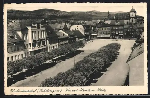 AK Oberleutensdorf / Litvinov, Konrad-Henlein-Platz