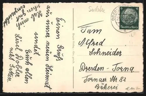 AK Oberleutensdorf / Litvinov, Konrad-Henlein-Platz