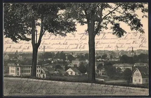 AK Rumburg, Panorama mit Kirche