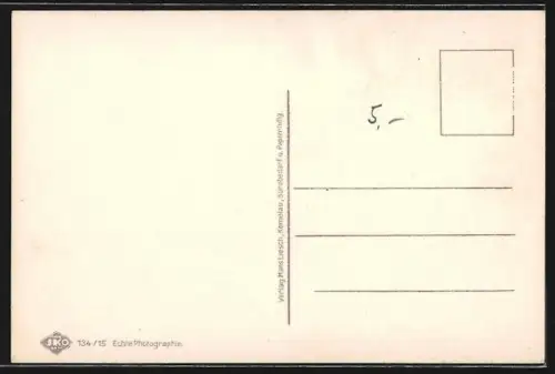 AK Komotau, Unterer Marktplatz mit Kirche