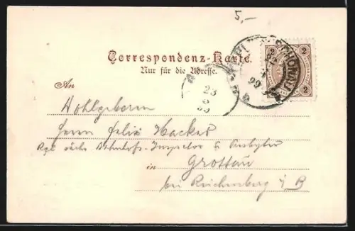 AK Teplitz Schönau / Teplice, Blick zur Evang. Kirche