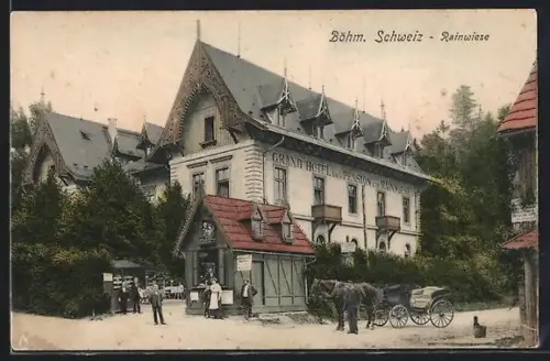AK Rainwiese /Böhm. Schweiz, Grand Hotel und Pension Rainwiese