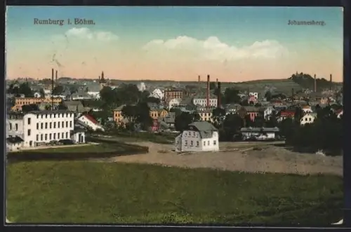 AK Rumburg i. Böhm., Teilansicht mit Johannesberg