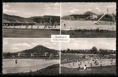 AK Reutlingen, Freibad Markwasen, Mehrfachansicht