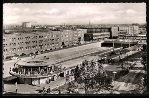AK Duisburg, Hauptbahnhof mit Strassenpartie