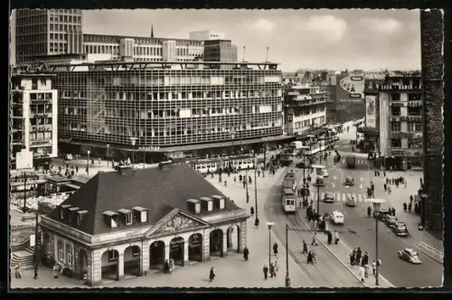 AK Frankfurt am Main, Hauptwache mit Strassenbahn