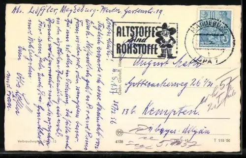 AK Magdeburg, Wilhelm-Pieck-Allee Stadt Prag bei Nacht