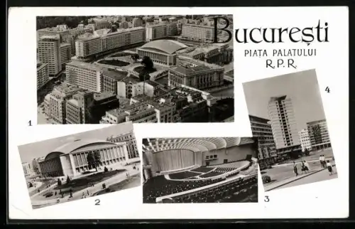 AK Bucuresti, Piata Palatului R. P. R., Verdere generala, Sala Palatului R. P. R., Interior