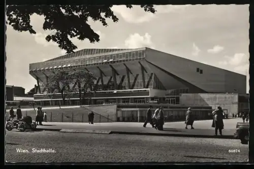 AK Wien, Stadthalle mit Strassenpartie