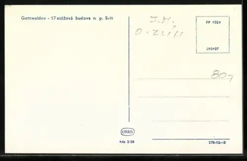 AK Gottwaldov, 17 etázová budova n. p. Svit