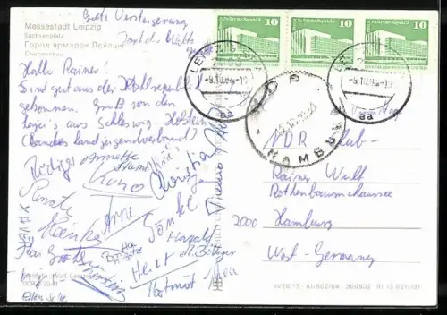 AK Leipzig, Sachsenplatz mit Hochhaus