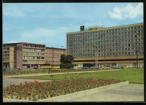 AK Leipzig, Hotel Deutschland mit Strassenbahn