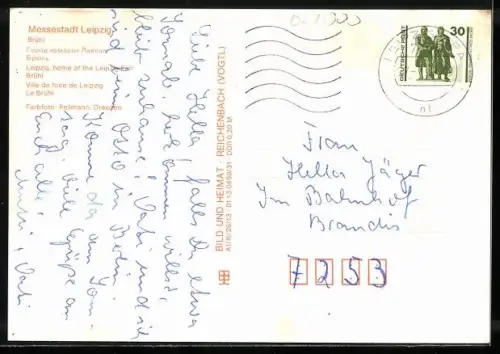 AK Leipzig, Sporthaus am Brühl mit Strassenpartie