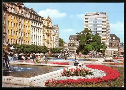 AK Leipzig, Sachsenplatz mit Hochhaus