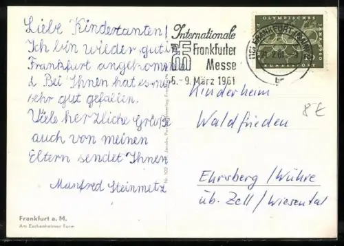 AK Frankfurt a. M., Am Eschenheimer Turm