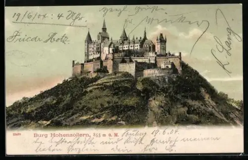 AK Burg Hohenzollern, Gesamt-Ansicht