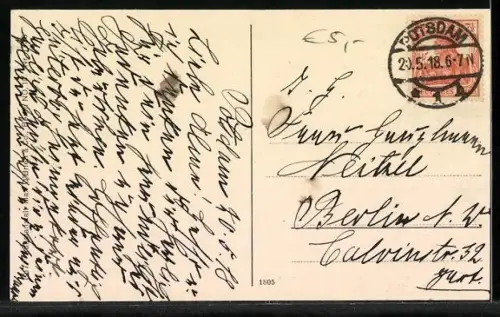 AK Potsdam, Sanssouci, Hofgärtnerei, historische Windmühle