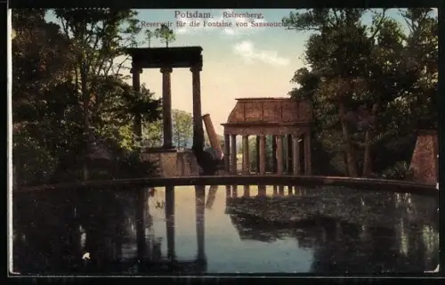 AK Potsdam, Sanssouci, Ruinenberg, Reservoir für die Fontaine