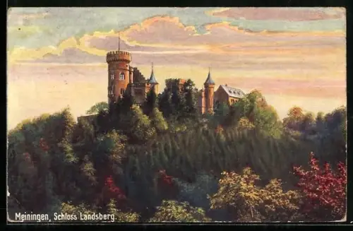 Künstler-AK Meiningen, das Schloss Landsberg