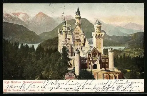 AK Neuschwanstein, Königliches Schloss mit Umgebung