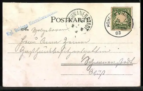 AK Königliches Schloss Neuschwanstein, Arbeitszimmer, Innenansicht