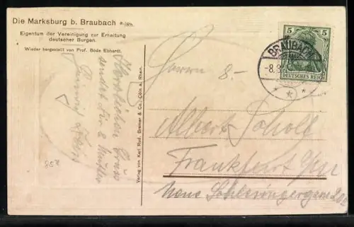 AK Braubach a. Rh., Marksburg mit Ortspartie