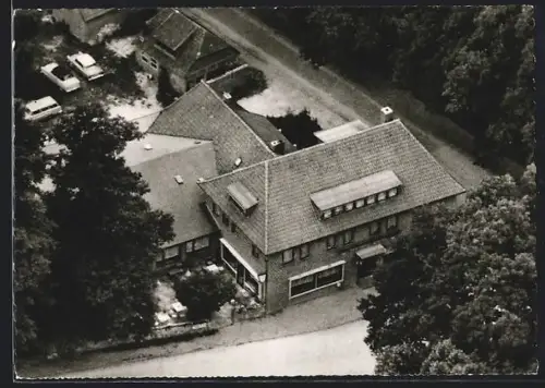 AK Volkwardingen /Soltau, Fliegeraufnahme mit Gasthaus Lüdtke