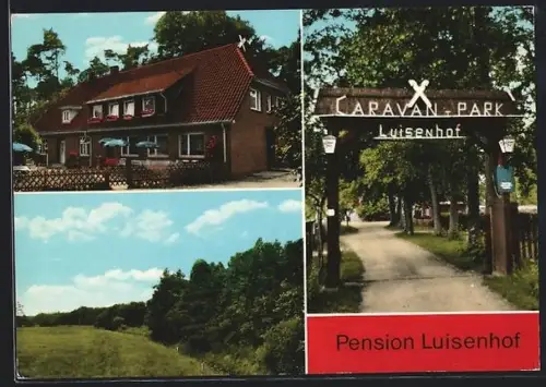 AK Wolterdingen /Soltau, Pension Luisenhof mit Caravan-Park