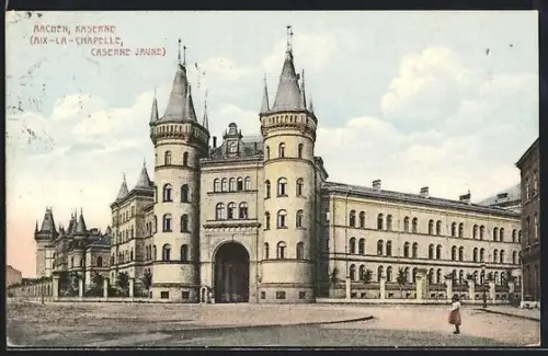 AK Aachen, Kaserne mit Passant