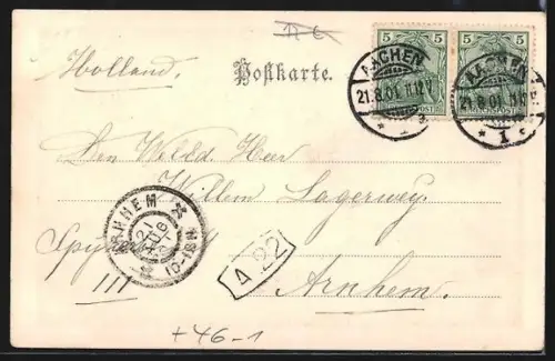 AK Aachen, Kaiserplatz mit Passanten und Strassenbahnen