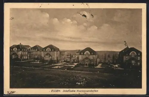 AK Essen / Ruhr, Städtische Krankenanstalten aus der Vogelschau
